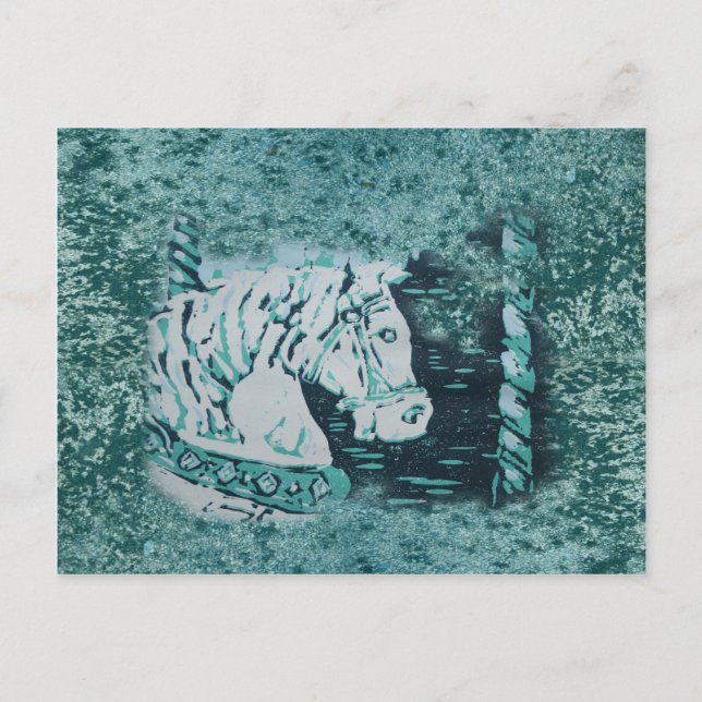 Carousel Horse Aquamarine Vykort (Framsida)