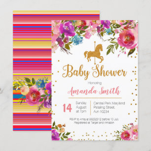 Carousel Horse Baby Shower-inbjudan Inbjudningar