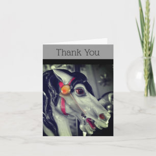 Carousel Horse Black and White Tack ditt kort