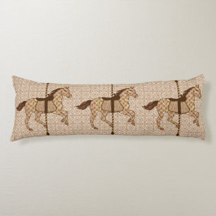 Carousel Horse - Chocolate Brown och Tan Kroppskudde