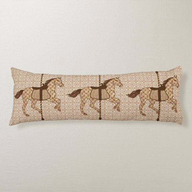 Carousel Horse - Chocolate Brown och Tan Kroppskudde (Framsidan)