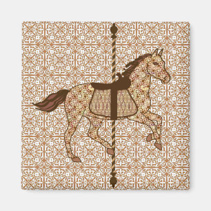 Carousel Horse - Chocolate Brown och Tan Magnet