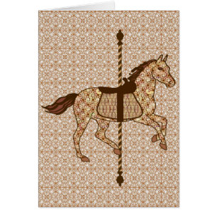Carousel Horse - Chocolate Brown och Tan OBS Kort