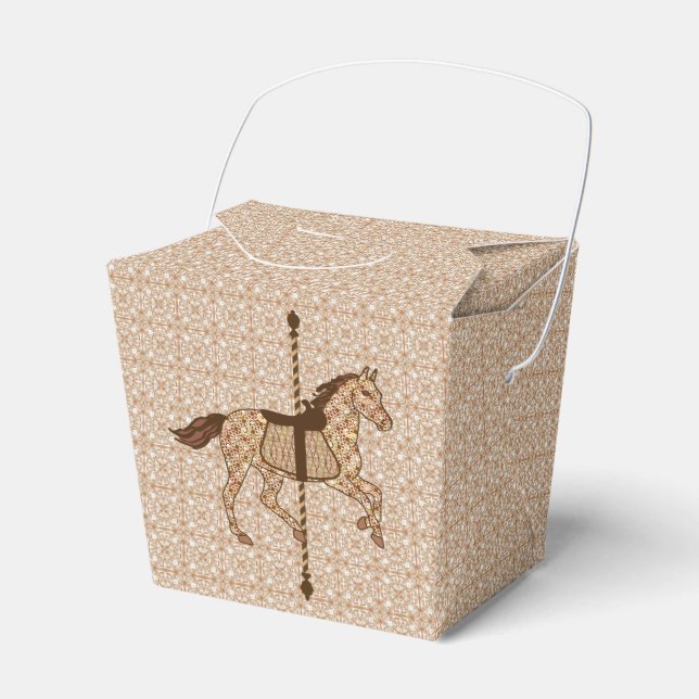 Carousel Horse - Chocolate Brown och Tan Presentaskar (Framsidan Sidan)