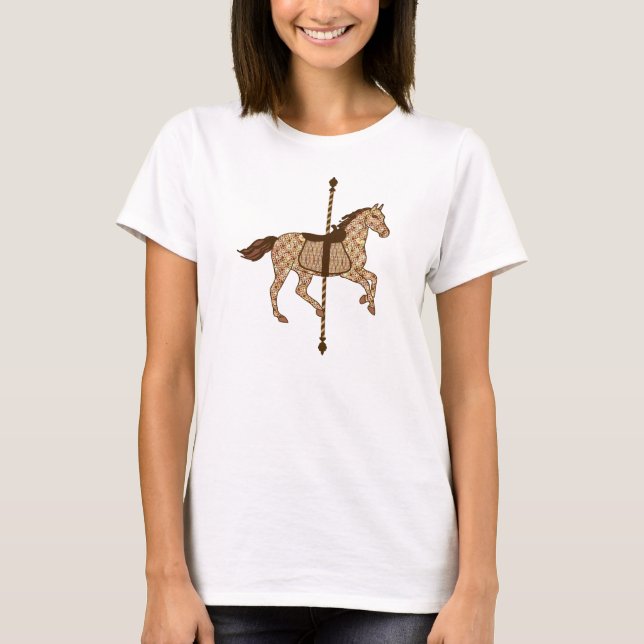 Carousel Horse - Chocolate Brown och Tan Tee (Framsida)