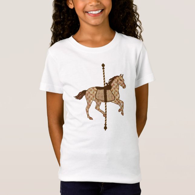 Carousel Horse - Chocolate Brown och Tan Tee Shirt (Framsida)