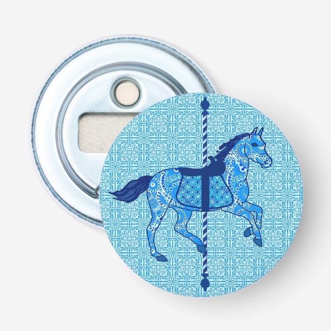 Carousel Horse - Cobalt and Himlar Blue Flasköppnare (Framsidan)