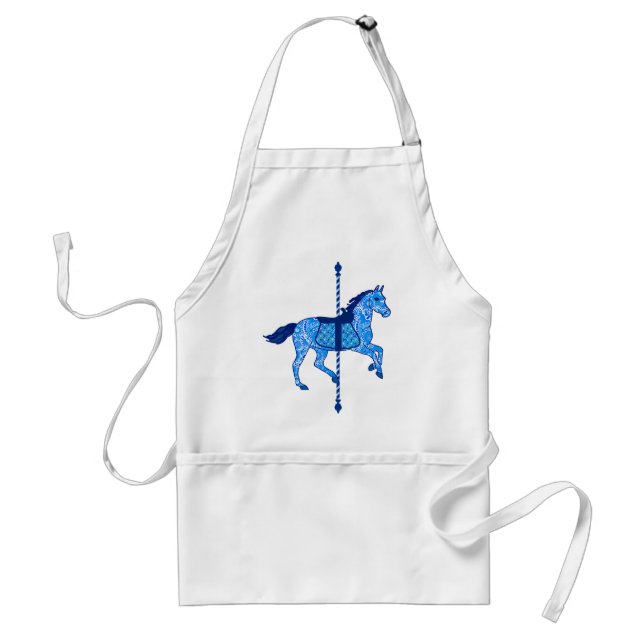 Carousel Horse - Cobalt and Himlar Blue Förkläde (Framsidan)