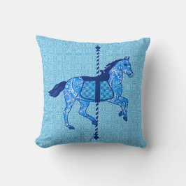 Carousel Horse - Cobalt and Himlar Blue Kudde
