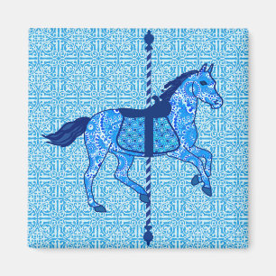 Carousel Horse - Cobalt and Himlar Blue Magnet