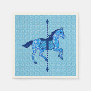 Carousel Horse - Cobalt and Himlar Blue Pappersservett