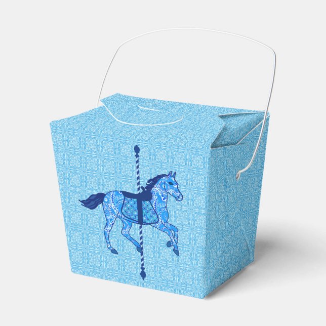 Carousel Horse - Cobalt and Himlar Blue Presentaskar (Framsidan Sidan)