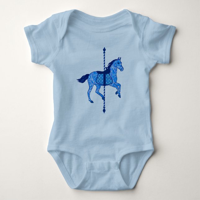 Carousel Horse - Cobalt and Himlar Blue Tröja (Framsida)