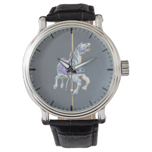 Carousel Horse Drapped in Lavender and Blue Armbandsur