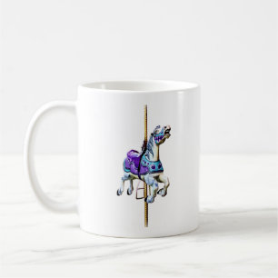 Carousel Horse Drapped in Lavender and Blue Kaffemugg