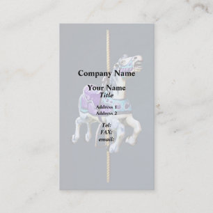 Carousel Horse Drapped in Lavender and Blue Visitkort