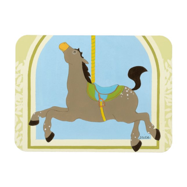 Carousel Horse från juni Erica Vess Magnet (Horisontell)