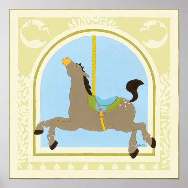 Carousel Horse från juni Erica Vess Poster (Framsidan)
