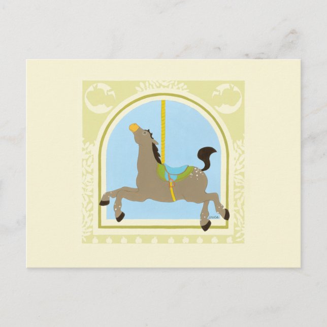 Carousel Horse från juni Erica Vess Vykort (Framsida)