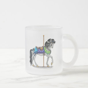 Carousel Horse Frostad Glasmugg