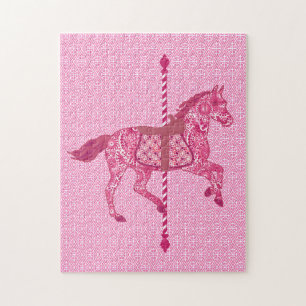 Carousel Horse, Fuchsia och Ljusa rosa Pussel