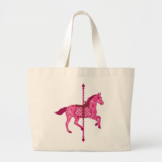 Carousel Horse - Fuchsia Rosa Jumbo Tygkasse (Framsidan)