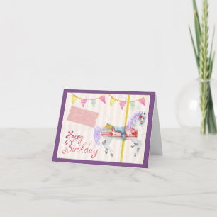 Carousel Horse Grattis på födelsedagen Card Kort