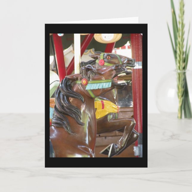 Carousel Horse Greeting Card Kort (Framsida)
