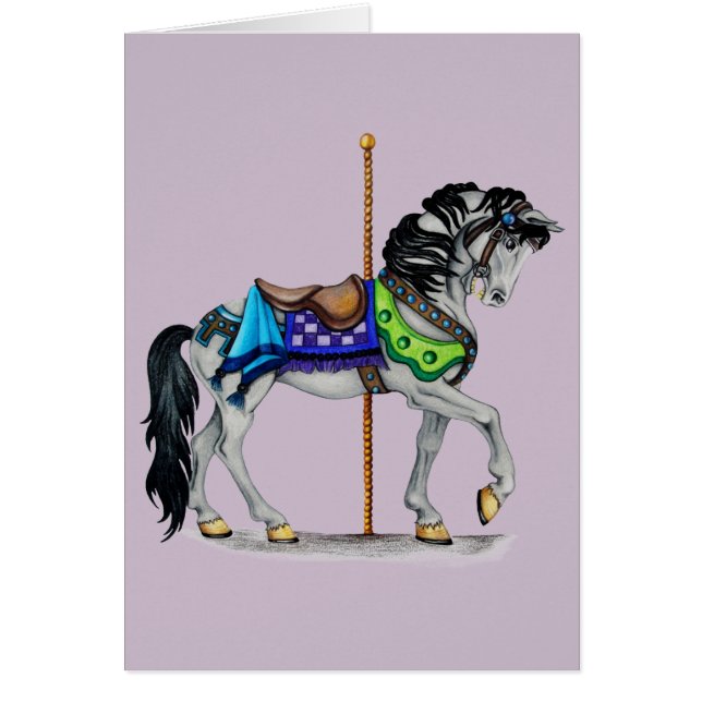 Carousel Horse Hälsningskort (Framsidan)