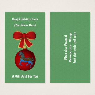 Carousel Horse Jul Helgdag Gift Card-Märkre Visitkort
