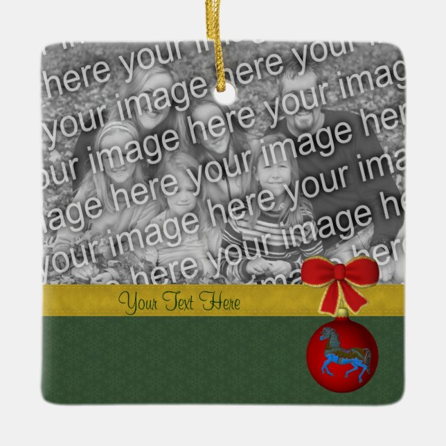 Carousel Horse jul Helgdag Photo Julgransprydnad Keramik (Framsida)