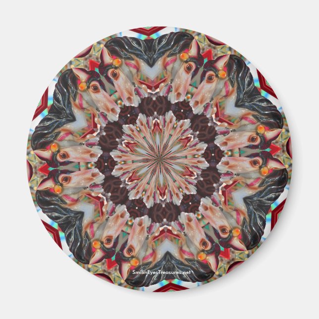 Carousel Horse Kaleidoscope Photo Magnet (Framsidan)