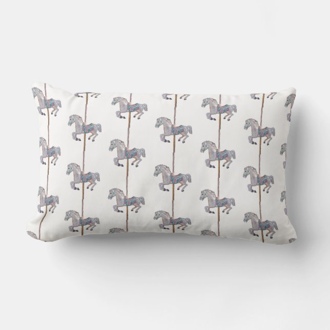 Carousel Horse Lumbar Pillow 13 x 21 tum Lumbarkudde (Framsida)