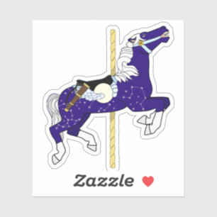 Carousel Horse med nattetid himmel-design Klistermärken