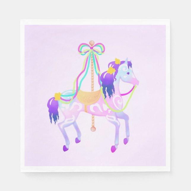 Carousel Horse party napkins Pappersservett (Framsidan)