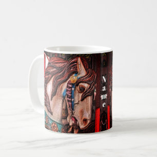 Carousel Horse Pencil Art Personlig Kaffemugg