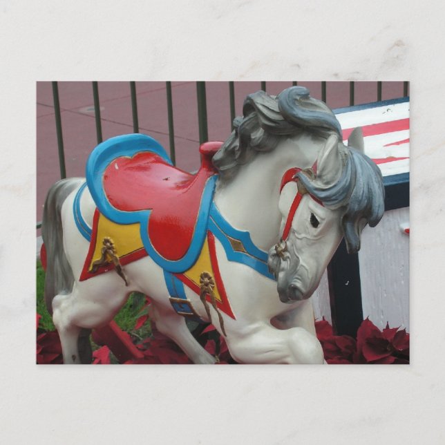 Carousel Horse Postcard Vykort (Framsida)