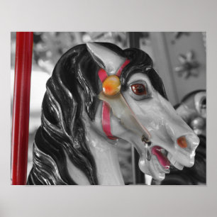 Carousel Horse Prancer Partial Färg Poster