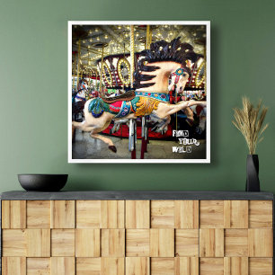 Carousel Horse Sparkly Ljus Hitta din Vild Poster