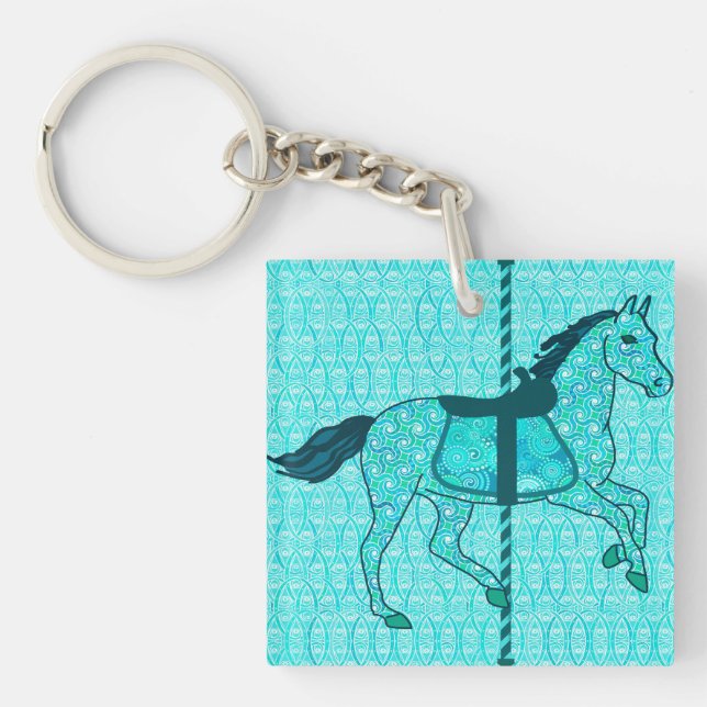 Carousel Horse - Turquise och Aqua (Framsidan)