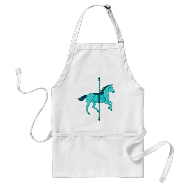 Carousel Horse - Turquise och Aqua Förkläde (Framsidan)