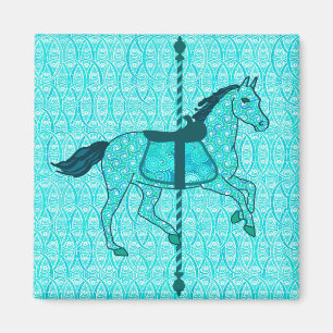 Carousel Horse - Turquise och Aqua Magnet
