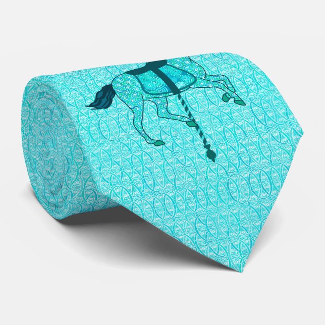 Carousel Horse - Turquise och Aqua Slips (Rullad)