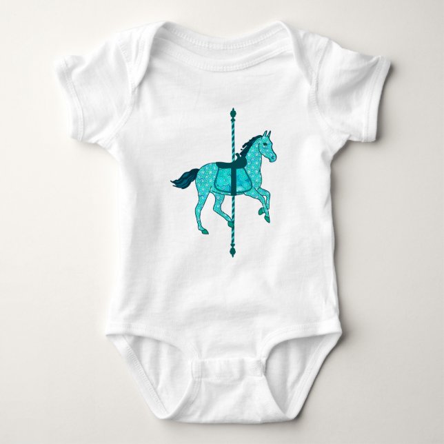 Carousel Horse - Turquise och Aqua Tröja (Framsida)