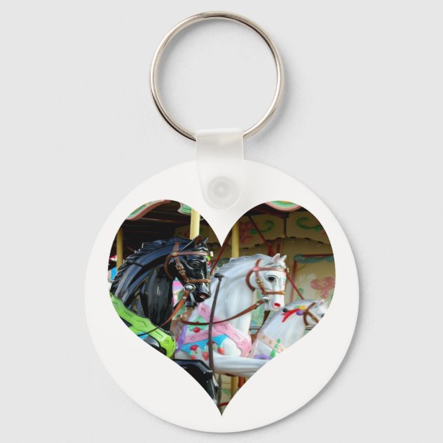 Carousel Horses Hjärtnyckelring Nyckelring (Framsida)