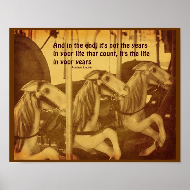 Carousel Horses Life Attitude Quote Poster (Framsidan)