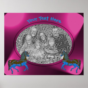 Carousel Horses Ram Skapar ditt eget foto Poster