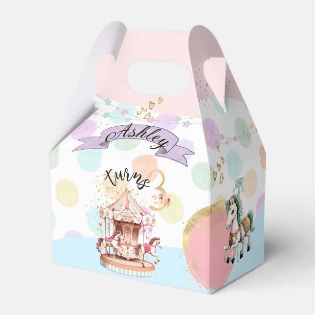 Carousel Horses Theme, Gable 4x2,5x5 Presentaskar (Framsidan Sidan)