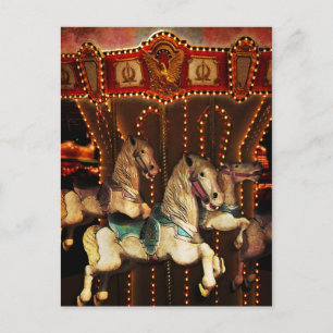 Carousel Horses Vykort