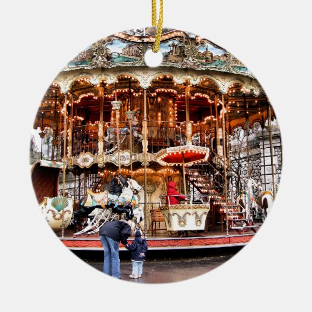 Carousel i Montmartre Julgransprydnad Keramik (Framsidan)